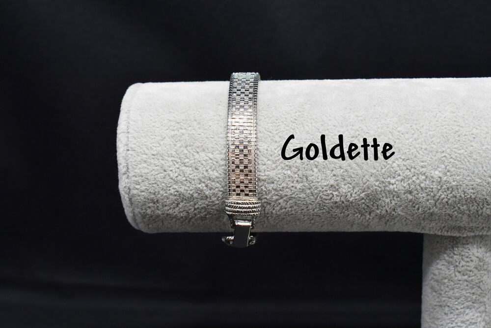 Goldette Silver Tone Mid Century Bracelet, 1950s Vintage Jewelry
